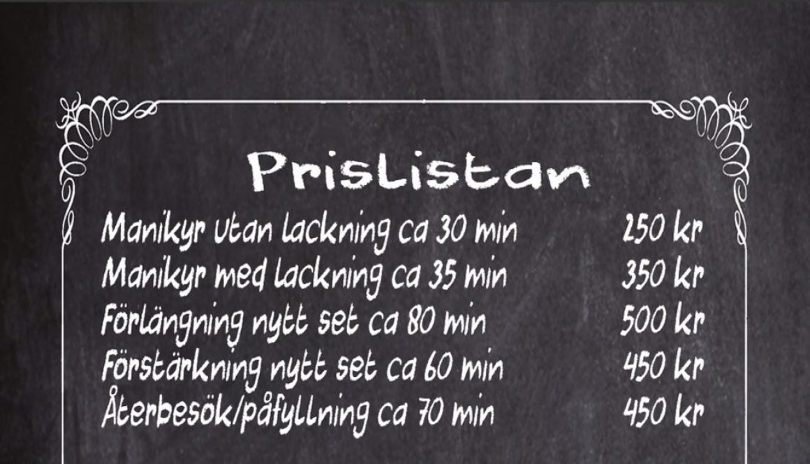 Prislista Venusnagelsalong